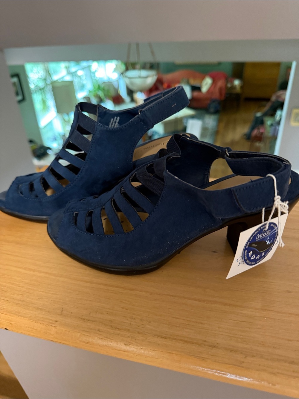 Navy Strappy Sling Back Sandals